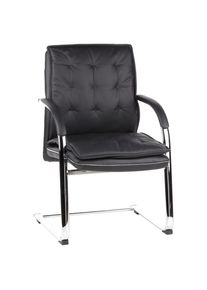 Mid.you , Schwarz , Leder , Kombination Echtleder/Lederlook , Rindleder , 60x100x47 cm , ergonomische R&uuml;ckenlehne , B&uuml;rom&ouml;bel, B&uuml;rost&uuml;hle, Besucherst&uuml;hle