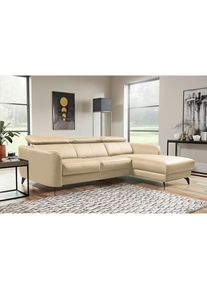 Livetastic , Beige , Textil, Leder , Echtleder , Rindleder , L-Form , 261x183 cm , Made in EU , Lederauswahl, seitenverkehrt erh&auml;ltlich, R&uuml;cken echt , Wohnzimmer, Sofas & Couches, Wohnlandschaften, Ecksofas