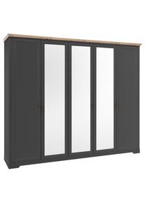 M&Ouml;BELIX M&ouml;belix , Graphitfarben, Eiche Artisan , Holzwerkstoff , 6 F&auml;cher , 0 Schublade(n) Schubladen , 264x220x64 cm , Beim&ouml;bel erh&auml;ltlich , Schlafzimmer, Kleiderschr&auml;nke, Dreht&uuml;renschr&auml;nke