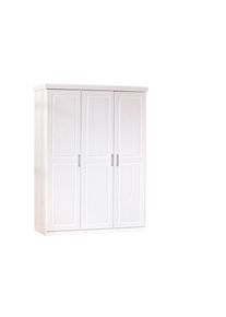 Mid.you , Wei&szlig; , Holz , Kiefer,Kiefer , massiv,massiv , 4 F&auml;cher , 55x190x140 cm , Schlafzimmer, Kleiderschr&auml;nke, Dreht&uuml;renschr&auml;nke