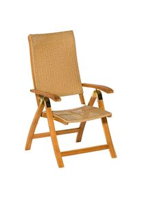 Gardenson , Naturfarben , Holz, Metall, Kunststoff , Akazie,Akazie,Akazie , massiv,massiv,massiv , 62x114x103 cm , klappbar , Gartenm&ouml;bel, Gartensessel, Gartenst&uuml;hle