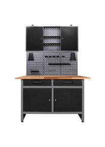 M&Ouml;BELIX M&ouml;belix , Anthrazit, Grau , Holz, Metall , Buche , 1 F&auml;cher , 2 Schublade(n) Schubladen , 120x205x60 cm , T&Uuml;V-gepr&uuml;ft, FSC , Baumarkt, Werkstatteinrichtung, Werkb&auml;nke