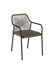 Luca Bessoni , Naturfarben, Hellgrau, Dunkelgrau , Metall, Kunststoff, Textil , F&uuml;llung: Schaumstoff , 56x58x86 cm , Gartenm&ouml;bel, Gartensessel, Gartenst&uuml;hle