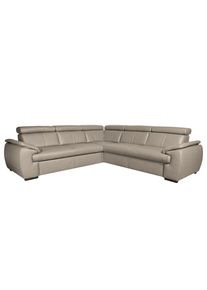 Livetastic , Hellgrau , Leder , Echtleder , Rindleder , 265x265 cm , Made in EU , Lederauswahl, Bettfunktion erh&auml;ltlich, R&uuml;cken echt , Wohnzimmer, Sofas & Couches, Schlafsofas, Ecksofas mit Schlaffunktion