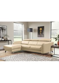 Livetastic , Beige , Textil, Leder , Echtleder , Rindleder , L-Form , 261x183 cm , Made in EU , Lederauswahl, seitenverkehrt erh&auml;ltlich, R&uuml;cken echt , Wohnzimmer, Sofas & Couches, Wohnlandschaften, Ecksofas