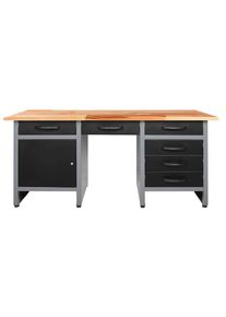 M&Ouml;BELIX M&ouml;belix , Anthrazit, Grau , Holz, Metall , Buche , 160x85x60 cm , T&Uuml;V-gepr&uuml;ft, FSC , Baumarkt, Werkstatteinrichtung, Werkb&auml;nke
