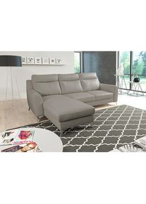Livetastic , Schlammfarben , Textil, Leder , Echtleder , Rindleder , L-Form , 236x168 cm , Made in EU , Lederauswahl, seitenverkehrt erh&auml;ltlich, R&uuml;cken echt , Wohnzimmer, Sofas & Couches, Wohnlandschaften, Ecksofas
