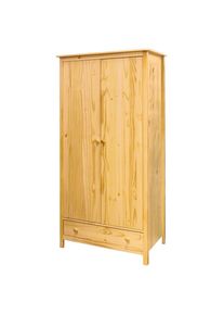 Livetastic , Naturfarben , Holz , Kiefer,Kiefer , massiv , 1 F&auml;cher , 1 Schublade(n) Schubladen , 100x190x58 cm , Schlafzimmer, Kleiderschr&auml;nke, Dreht&uuml;renschr&auml;nke