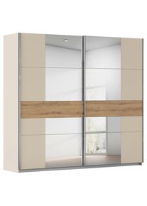 Luca Bessoni , Champagner, Eiche Artisan, Silberfarben , Holzwerkstoff , 2 F&auml;cher , 226x210x62 cm , Blauer Engel, Goldenes M, Made in Germany , Schlafzimmer, Kleiderschr&auml;nke, Schwebet&uuml;renschr&auml;nke