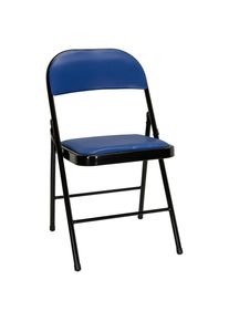 Mid.you , Blau, Schwarz , Metall, Textil , 44x80x49 cm , klappbar , Gartenm&ouml;bel, Gartensessel, Klappsessel