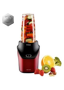 Trisa Electronics , Rot, Schwarz , Kunststoff , 1 l , 18x20.5x16 cm , RoHS, GS-gepr&uuml;ft , abnehmbare Klingen, abnehmbarer Mixbeh&auml;lter, rutschfeste F&uuml;&szlig;e, Smoothie-Funktion, Ice-Crush-Funktion, BPA-frei, gummierte Saugf&uuml;&szlig;e, abnehmbarer Soft-Touch-Deckel, einfache Reinigung, Pulse-Funktion, Messer aus Edelstahl, Sicherheitsverschluss , K&uuml;che, K&uuml;chenelektroger&auml;te, Mixer & R&uuml;hrger&auml;te, Smoothie Maker