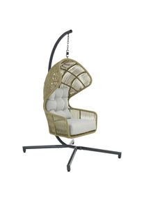 Beldano , Beige, Limette , Metall, Kunststoff, Textil , F&uuml;llung: Polyurethan (PUR),Polyurethan (PUR),Polyurethan (Pur) , 110x198x117 cm , gastro- und objekttauglich , Gartenm&ouml;bel, Relaxm&ouml;bel, H&auml;ngesessel