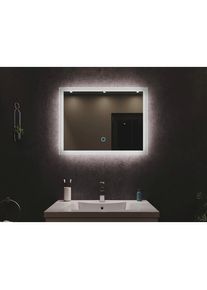 Mid.you , Glas , rechteckig , 70x53x3.2 cm , waagrecht montierbar , Kleinm&ouml;bel, Spiegel, Beleuchtete Spiegel