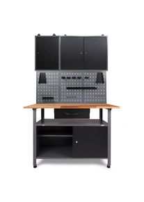 M&Ouml;BELIX M&ouml;belix , Anthrazit, Grau , Holz, Metall , Buche , 1 F&auml;cher , 1 Schublade(n) Schubladen , 120x205x60 cm , T&Uuml;V-gepr&uuml;ft, FSC , Baumarkt, Werkstatteinrichtung, Werkb&auml;nke