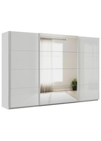 M&Ouml;BELIX M&ouml;belix , Grau, Silberfarben, Grau Hochglanz , Glas, Holzwerkstoff , 4 F&auml;cher , 315x210x62 cm , Blauer Engel, Goldenes M, Made in Germany , Schlafzimmer, Kleiderschr&auml;nke, Schwebet&uuml;renschr&auml;nke