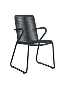 Beldano , Anthrazit, Schwarz , Metall, Kunststoff , 58x88x54 cm , stapelbar , Gartenm&ouml;bel, Gartensessel, Gartensessel stapelbar