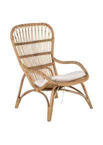 Gardenson , Braun, Wei&szlig; , Holz , Rattan , 66x95x131 cm , Gartenm&ouml;bel, Loungem&ouml;bel, Loungesessel