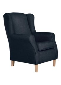 Max Winzer , Dunkelblau , Textil , Buche , 77x103x86 cm , Goldenes M, Made in Europe , Wohnzimmer, Sessel, Ohrensessel
