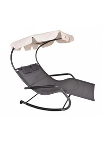 Gardenson , Anthrazit, Creme , Metall, Kunststoff , F&uuml;llung: Polyurethan (Pur) , 138x160x200 cm , Kissen, wetterfest , Gartenm&ouml;bel, Gartenliegen, Sonnenliegen