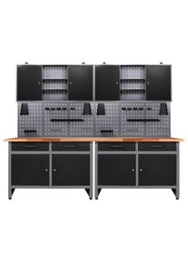 M&Ouml;BELIX M&ouml;belix , Anthrazit, Grau , Holz, Metall , Buche , 1 F&auml;cher , 2 Schublade(n),2 Schublade(n) Schubladen , 240x205x60 cm , T&Uuml;V-gepr&uuml;ft, FSC , Baumarkt, Werkstatteinrichtung, Werkb&auml;nke
