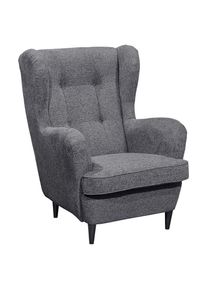 Mid.you , Anthrazit , Textil, Holzwerkstoff , 78x102x98 cm , Made in EU , Wohnzimmer, Sessel, Ohrensessel