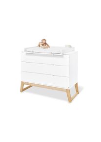 Pinolino , Wei&szlig;, Eschefarben , Holz, Holzwerkstoff , Esche,Esche , massiv,massiv , 3 Schublade(n) Schubladen , 120x101x77 cm , Baby, Babyzimmer, Wickelkommoden