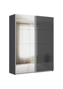 M&Ouml;BELIX M&ouml;belix , Anthrazit, Silberfarben, Anthrazit Hochglanz , Glas, Holzwerkstoff , 4 F&auml;cher , 181x229x62 cm , Blauer Engel, Goldenes M, Made in Germany ,