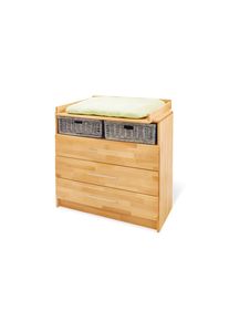 Pinolino , Buchefarben , Holz , Buche,Buche , massiv,massiv , 3 Schublade(n) Schubladen , 100x102x55-78 cm , Baby, Babyzimmer, Wickelkommoden