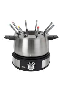 SILVA HOMELINE , Schwarz, Edelstahlfarben , Metall, Kunststoff , 31.3x19.7x25 cm , w&auml;rmeisolierte Griffe, regelbares Thermostat, verschiedene Temperaturstufen, leichte Reinigung, Abschaltautomatik, Spritzschutz mit integrierter Gabelhalterung, &Uuml;berhitzungsschutz, rutschfeste Gummif&uuml;&szlig;e , K&uuml;che, K&uuml;chenelektroger&auml;te, Tischgrills & Fondue, Fondue