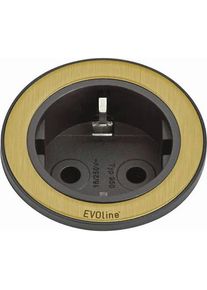 HKT , Schwarz, Messingfarben , Kunststoff , 5.9x5.9x5.4 cm , K&uuml;che, K&uuml;chenausstattung, K&uuml;chensteckdosen