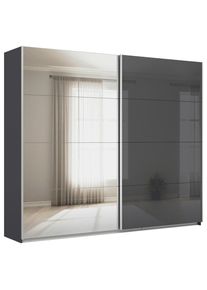 M&Ouml;BELIX M&ouml;belix , Anthrazit, Silberfarben, Anthrazit Hochglanz , Glas, Holzwerkstoff , 6 F&auml;cher , 271x229x62 cm , Blauer Engel, Goldenes M, Made in Germany ,
