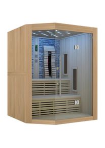 Sanotechnik , Naturfarben , Holz, Glas , Hemlocktanne , 160x210x160 cm , Wellness, Infrarotkabinen