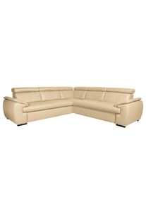 Livetastic , Beige , Leder , Echtleder , Rindleder , 265x265 cm , Made in EU , Lederauswahl, Bettfunktion erh&auml;ltlich, R&uuml;cken echt , Wohnzimmer, Sofas & Couches, Schlafsofas, Ecksofas mit Schlaffunktion