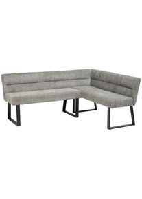 Mid.you , Grau , Metall, Textil , L-Form , 190x150 cm , Esszimmer, B&auml;nke, Polsterb&auml;nke