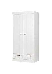 Livetastic , Wei&szlig; , Holz , Kiefer , massiv , 1 F&auml;cher , 2 Schublade(n) Schubladen , 94x195x53 cm , erweiterbar, Typenauswahl, in verschiedenen Gr&ouml;&szlig;en erh&auml;ltlich , Schlafzimmer, Kleiderschr&auml;nke, Dreht&uuml;renschr&auml;nke