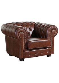 Max Winzer , Braun , Leder , Echtleder , Rindleder , 110x74x98 cm , Goldenes M, Made in Europe , Wohnzimmer, Sessel, Polstersessel