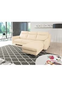 Livetastic , Beige , Textil, Leder , Echtleder , Rindleder , L-Form , 236x168 cm , Made in EU , Bettkasten erh&auml;ltlich, Lederauswahl, seitenverkehrt erh&auml;ltlich, Bettfunktion erh&auml;ltlich, R&uuml;cken echt , Wohnzimmer, Sofas & Couches, Schlafsofas, Ecksofas mit Schlaffunktion