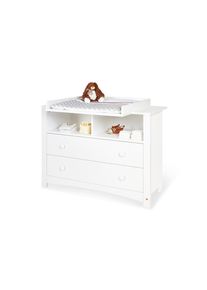 Pinolino , Wei&szlig; , Holzwerkstoff , 2 Schublade(n) Schubladen , 130x101x57-77 cm , Baby, Babyzimmer, Wickelkommoden