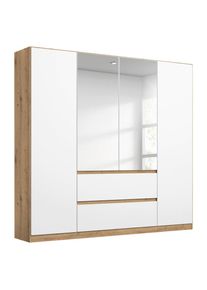 Rauch M&ouml;bel , Silberfarben, Wei&szlig;, Eiche Artisan , Holzwerkstoff , 5 F&auml;cher , 2 Schublade(n) Schubladen , 181x197x54 cm , Blauer Engel, Goldenes M, Made in Germany , griffloses &Ouml;ffnen, in verschiedenen Gr&ouml;&szlig;en erh&auml;ltlich , Schlafzimmer, Kleiderschr&auml;nke, Dreht&uuml;renschr&auml;nke