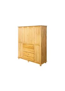 Livetastic , Naturfarben , Holz , Kiefer,Kiefer , massiv,massiv , 4 F&auml;cher , 4 Schublade(n) Schubladen , 156x177x52 cm , Schlafzimmer, Kleiderschr&auml;nke, Dreht&uuml;renschr&auml;nke
