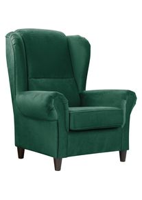 Mid.you , Gr&uuml;n , Textil , 94x112x92 cm , Made in EU , Wohnzimmer, Sessel, Ohrensessel