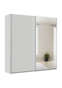 M&Ouml;BELIX M&ouml;belix , Silberfarben, Hellgrau , Holzwerkstoff , 6 F&auml;cher , 225x229x62 cm , Blauer Engel, Goldenes M, Made in Germany , Schlafzimmer, Kleiderschr&auml;nke, Schwebet&uuml;renschr&auml;nke