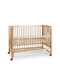 tiSsi , Buchefarben , Holz , Buche , massiv , 124x90x64 cm , Lattenrost h&ouml;henverstellbar, zum Gitterbett umbaubar, h&ouml;henverstellbar, sehr stabil , Baby, Babyzimmer, Babybetten, Beistellbetten
