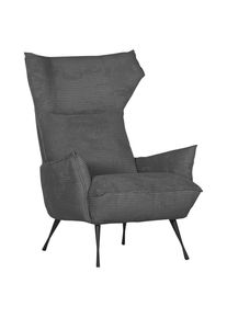 Mid.you , Dunkelgrau , Textil , 83x110x92 cm , Stoffauswahl , Wohnzimmer, Sessel, Ohrensessel
