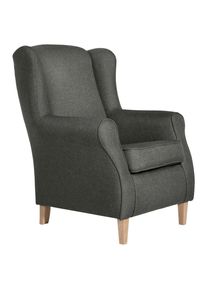 Max Winzer , Anthrazit , Textil , Uni , 77x103x86 cm , Goldenes M, Made in Europe , Wohnzimmer, Sessel, Ohrensessel