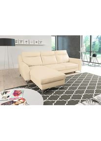 Livetastic , Beige , Textil, Leder , Echtleder , Rindleder , L-Form , 236x168 cm , Made in EU , Bettkasten erh&auml;ltlich, Lederauswahl, seitenverkehrt erh&auml;ltlich, Bettfunktion erh&auml;ltlich, R&uuml;cken echt , Wohnzimmer, Sofas & Couches, Schlafsofas, Ecksofas mit Schlaffunktion