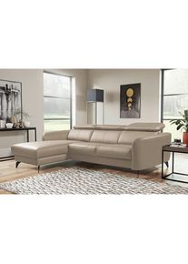 Livetastic , Hellgrau , Textil, Leder , Echtleder , Rindleder , L-Form , 261x183 cm , Made in EU , Lederauswahl, seitenverkehrt erh&auml;ltlich, R&uuml;cken echt , Wohnzimmer, Sofas & Couches, Wohnlandschaften, Ecksofas