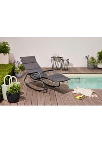 siena GARDEN , Schwarz , Metall, Kunststoff, Textil , 57x81x143 cm , Auflage, wetterbest&auml;ndig , Gartenm&ouml;bel, Gartenliegen, Sonnenliegen