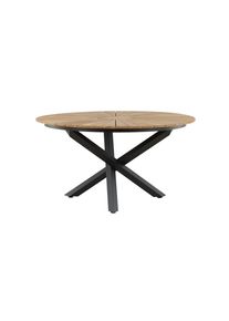 Gardenson , Naturfarben, Schwarz , Holz, Metall , Teakholz , rund , 140x75x140 cm ,