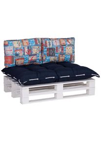 M&Ouml;BELIX M&ouml;belix , Dunkelblau , Textil , Patchwork , F&uuml;llung: Schaumstoff , 88x18x128 cm , Handmade in Europe, ECO-Institut , f&uuml;r den Au&szlig;enbereich geeignet , Gartenm&ouml;bel, Gartenm&ouml;belzubeh&ouml;r, Gartenpolster & Auflagen, Palettenkissen